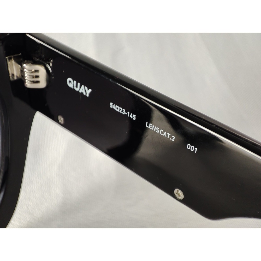 Quay Australia By The Way Black Smoke Gradient Sunglasses Gold Logo Bar 54mm - Picture 8 of 10